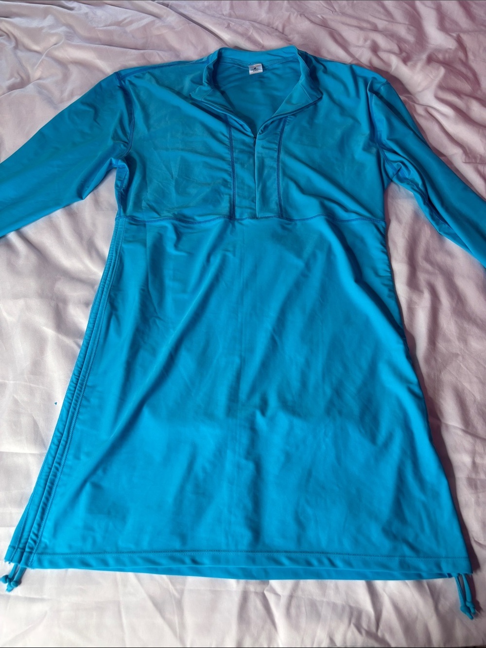Women’s Long Sleeve Swim Coverup Tunic - Turquoise